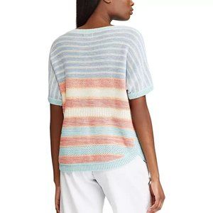 Chaps Sweater Women's Size Medium Fisherman Lightweight Summer‎ Office Knit NEW